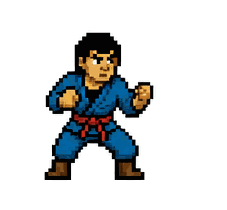 AI 生成的忍者像素角色连击动作 GIF 动画
