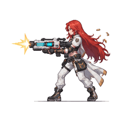 AI 生成的像素角色 sprite 动画预览